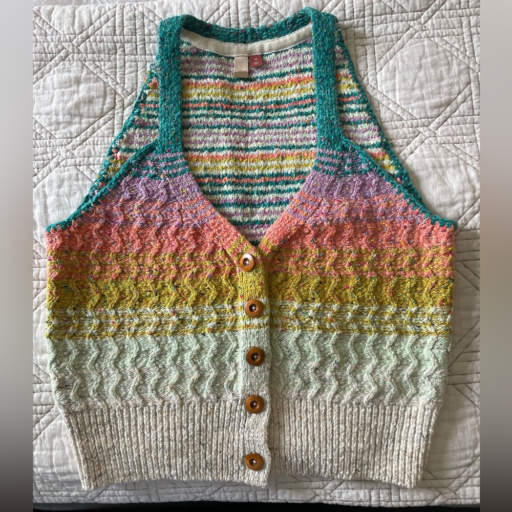 Anthropologie- Pilcro Multicolor Striped Sweater Vest